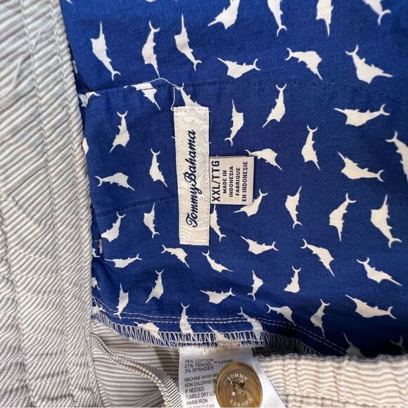 Tommy Bahama Pants Mens Sz XXL Beach Full Elastic pull on cotton Blend Blue - Picture 11 of 16